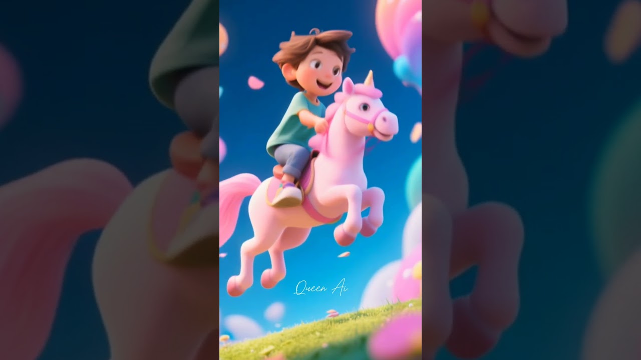 a little boy riding a horse happily #trending #ai #shorts #horse #QueenAi