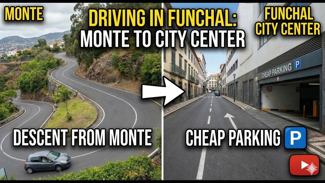 Driving in Funchal: Monte to City Center & Cheap 🅿️ Parking  | Zjazd z Monte i Tani Parking