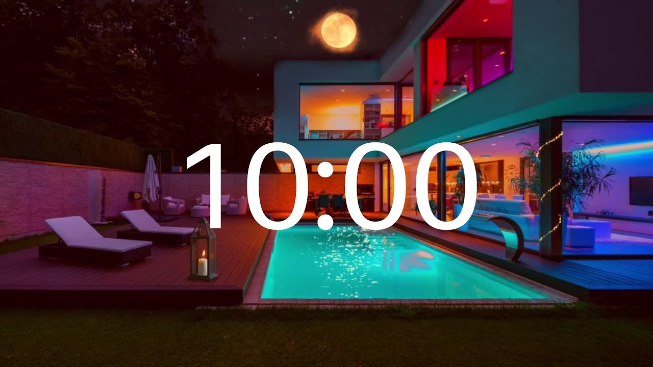 10 MINUTE TIMER - Countdown Timer with Gentle Jazz Music, Fire Crackle and Nature Sounds