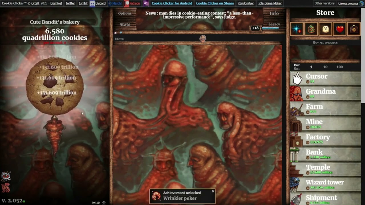 Cookie clicker Wrinkler poker