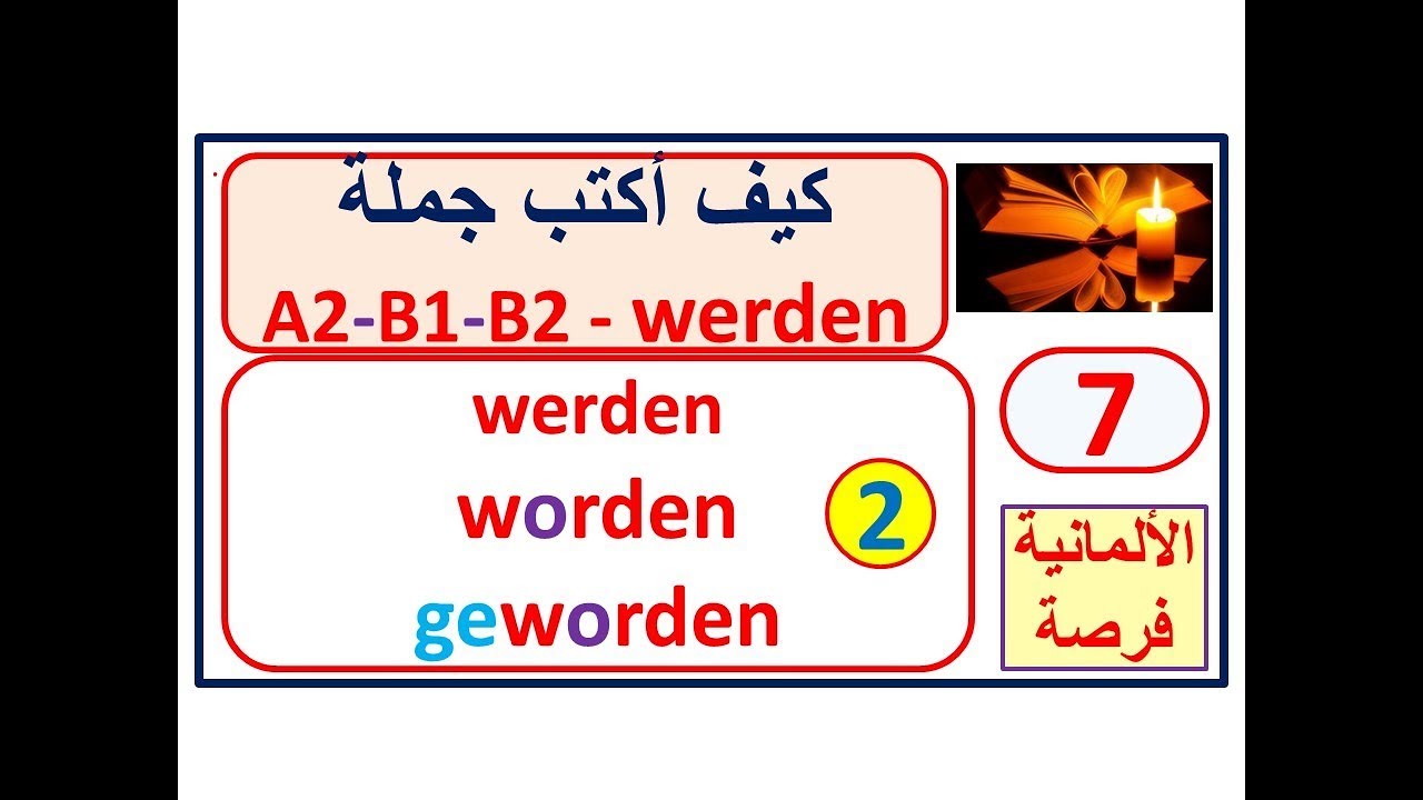 كيف أكتب جملة -A2-B1-B2 - 7:الفعل werden-2-:  - ماهو الفرق بين worden/geworden