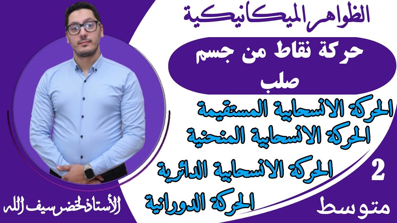 حركة نقاط من جسم صلب - الحركة الانسحابية - الحركة الدورانية | السنة الثانية متوسط
