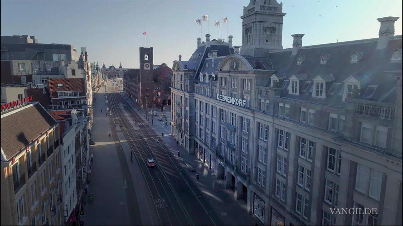 Amsterdam empty streets during lockdown coronavirus (COVID-19)