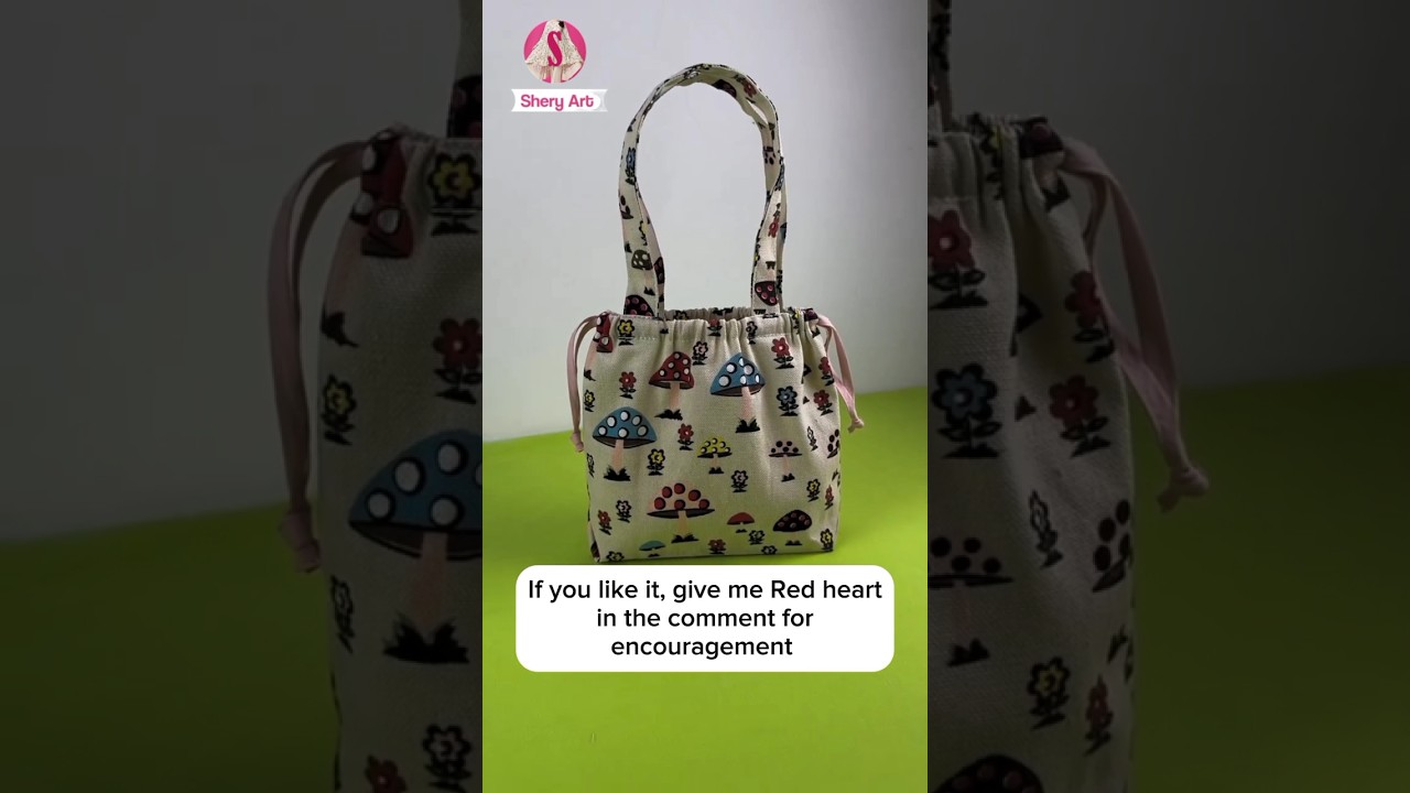 just 2 cuts to make drawstring bag #sewing #sewingtutorial