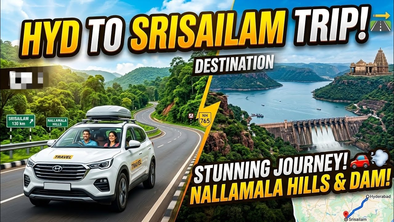 Road trip From HYD To Srisailam 🙏🧿 || Srisailam Dam || Bramarambrika Mallanna darshanam || Hill view