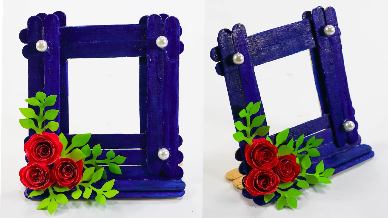 How to make photo frame with ice-cream stick || Nusrat DIY Crafts