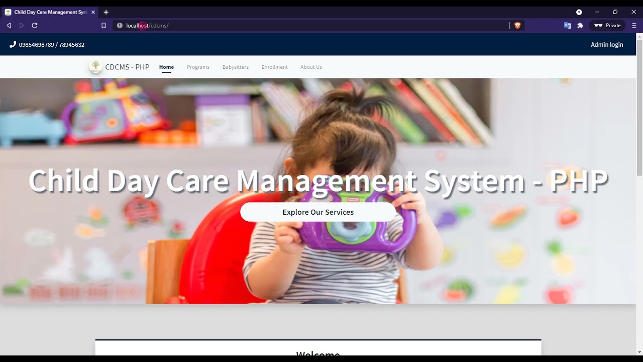 Child's Day Care Management System in PHP DEMO