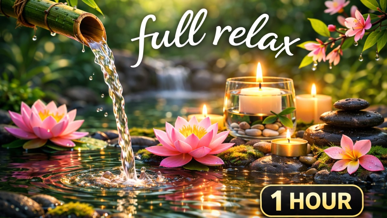 Relaxing Music 🌿 Bamboo Water Sounds and Soft Piano for Deep Stress Relief