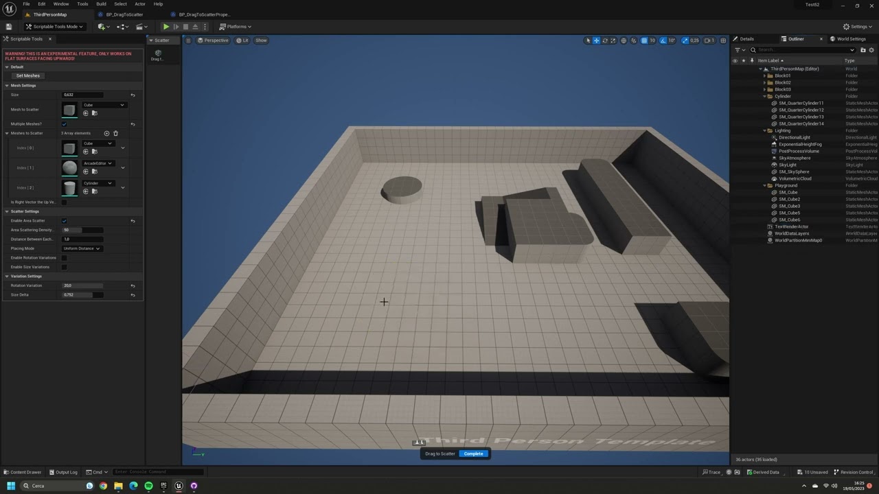 DragToScatter Tool - Unreal Engine 5.2 - Geometry Script + Scriptable Tools