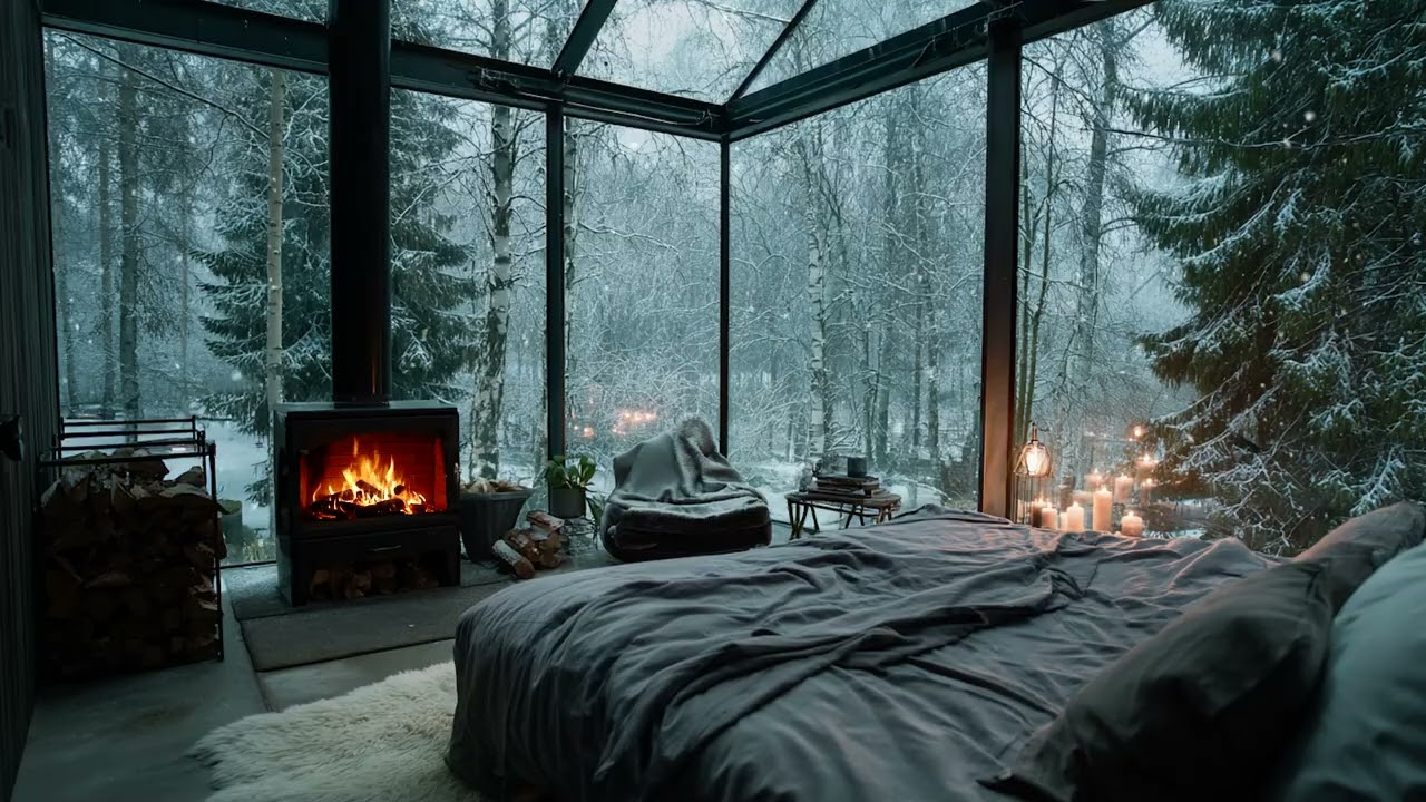 Cozy Winter Night Sounds ❄️ 3 Hours Snowfall for Deep Sleep