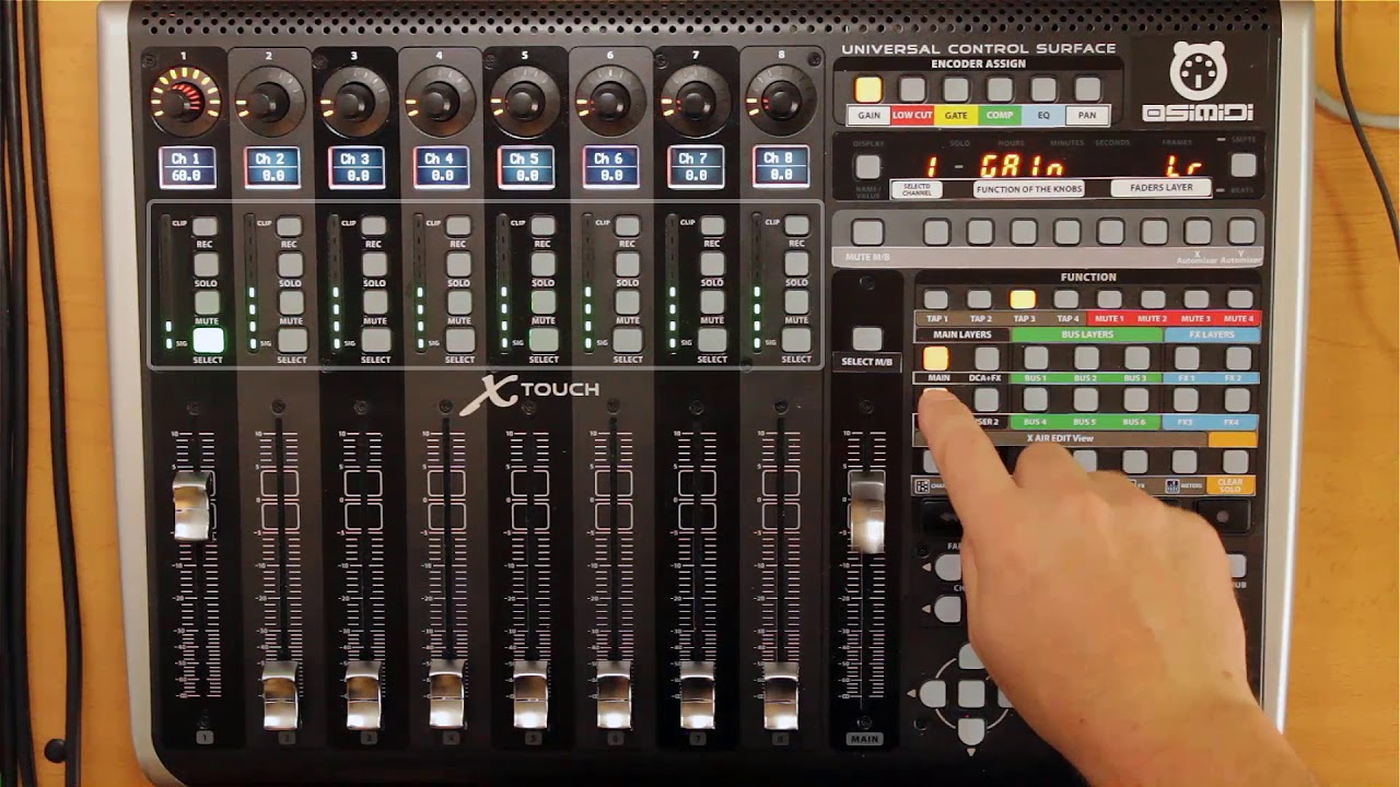 OsiMIDI Stage 1.5 new features video, using a Behringer X-Touch