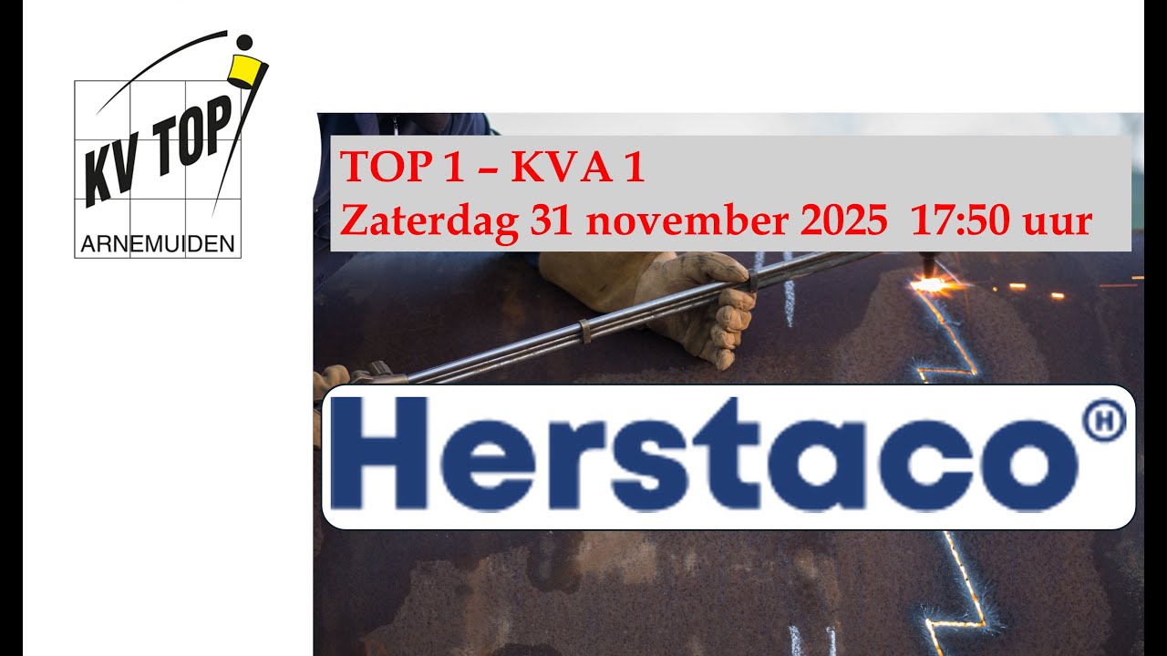 TOP 1 - KVA 1 , zaterdag 31-01-2026, aanvang livestream 17:50, wedstrijd start 18:00 uur