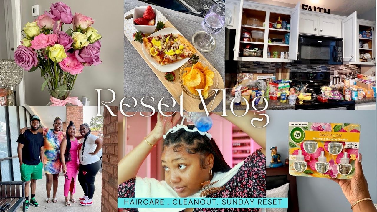 VLOG: Entire Kitchen Clean Out + Celebrating Life + Relaxing Sunday Reset + Braids care routine