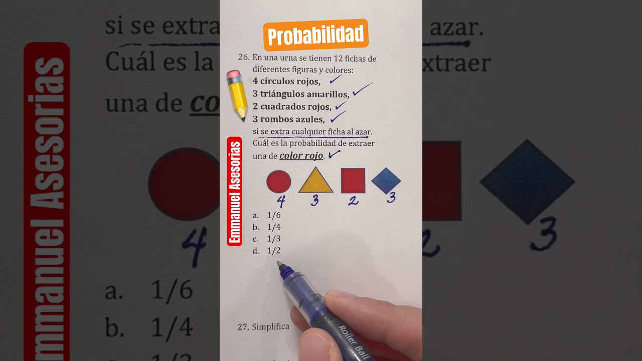 Probabilidad. Ejercicios de Probabilidad y Estadistica #maths  #probabilidad  #problem