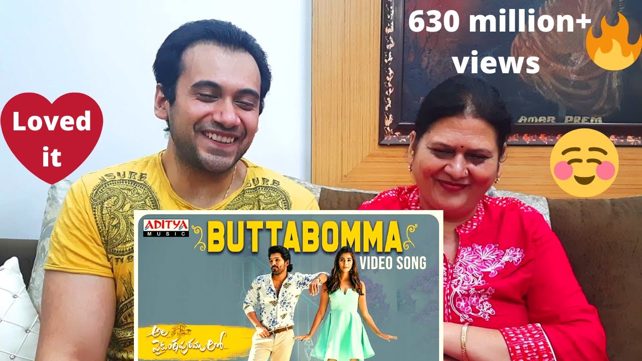 Akki and Mom Reaction - ButtaBomma Full Video Song (4K) | Allu Arjun | Thaman S | Armaan Malik