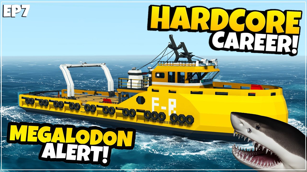 HUGE SHARK SPOTTED WHILST RESCUING A SUNKEN SHIP! - Hardcore Career Stormworks  - EPISODE 7