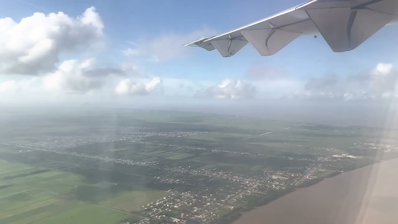 [4K] Landing at Georgetown Ogle Int. Airport, Guyana, Caribbean Airlines BW464 from Port of Spain