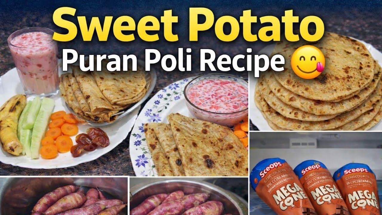 Unique Iftar Recipe 😋 | Sweet Potato Puran Poli | Hyderabadi Ramadan Vlog