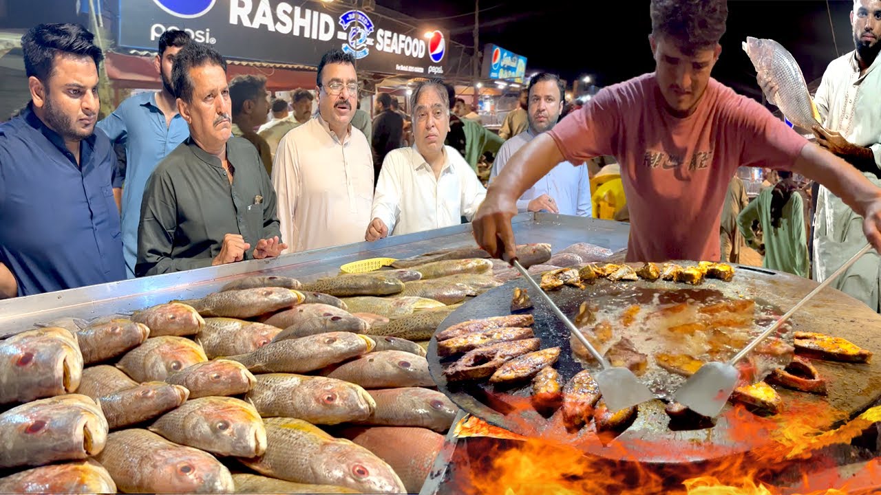 BANGLADESH'S FAMOUS MASALA FRIED FISH & GRILLED FISH AT KARACHI'S BIGGEST SEAFOOD STREET