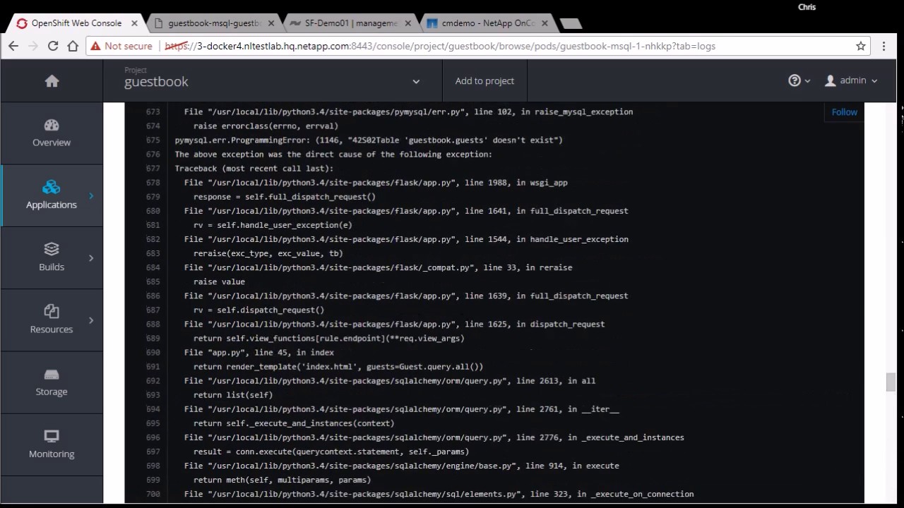 Demo using OpenShift with NetApp storage
