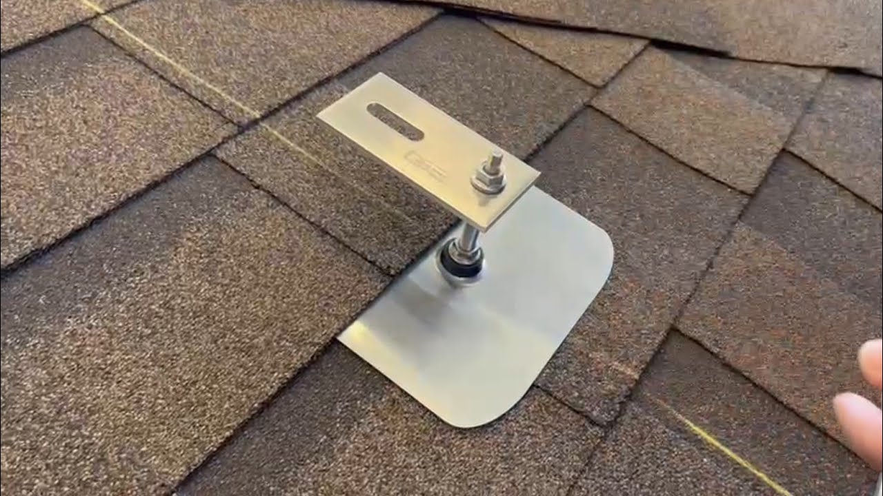 Solar panels mounting set on shingle roof