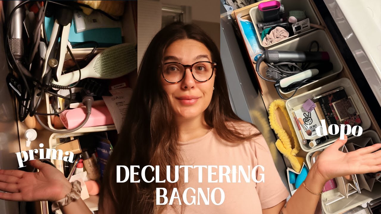 DECLUTTERING e SISTEMAZIONE del mio BAGNO | decluttering ita 2024 🚽🧹