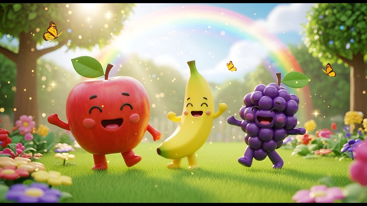 Fruit Dance Party Song | Apple Banana English Kids Rhymes