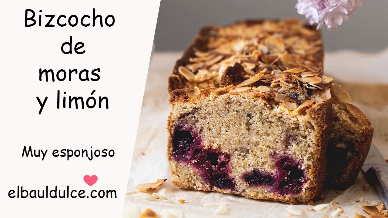 Bizcocho de moras y limón - Muy esponjoso y exquisito