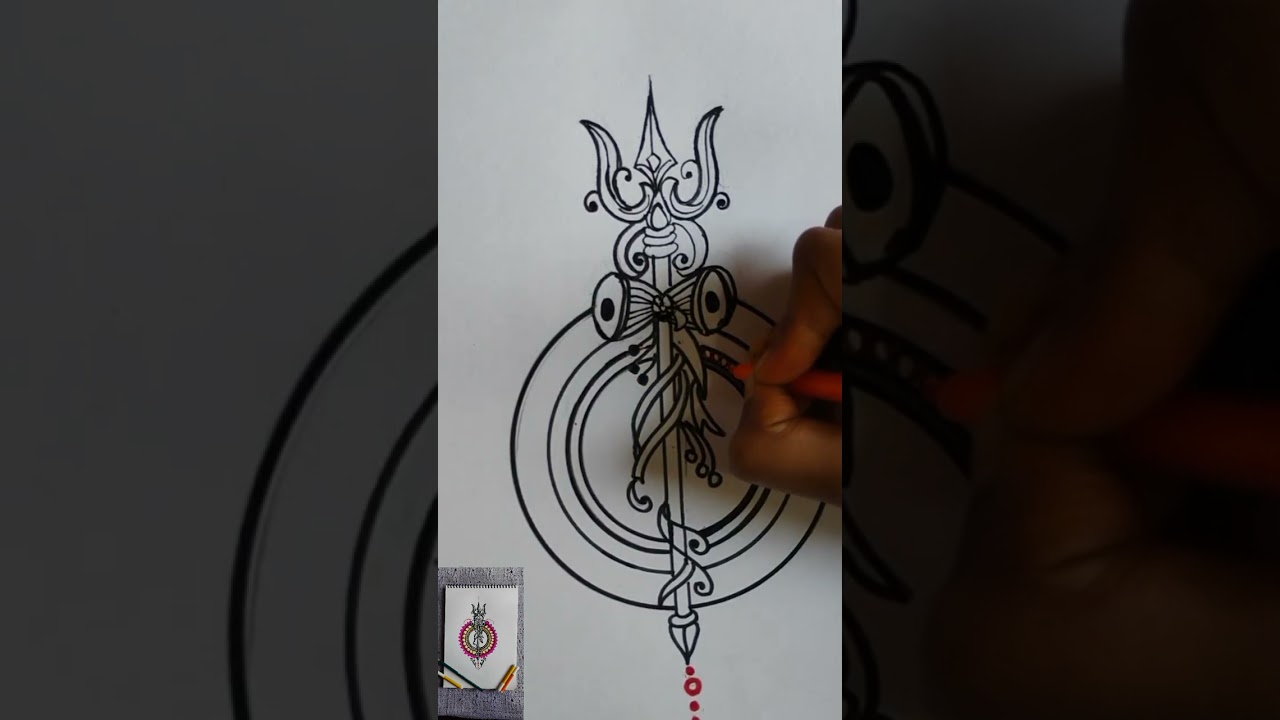 Trishul drawing #art #mandal #painting #shivratri 
