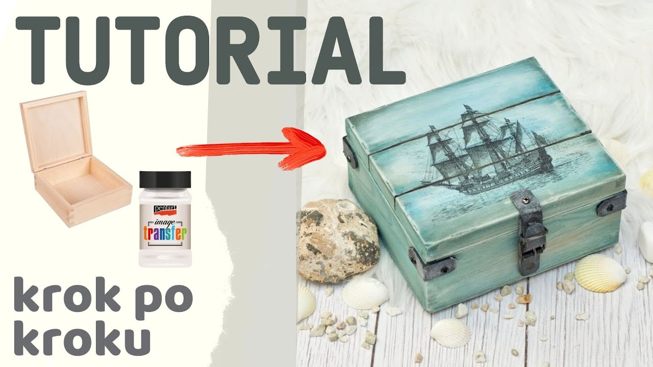 Decoupage transfer wydruku laserowego - pudełko dla chłopca DIY tutorial