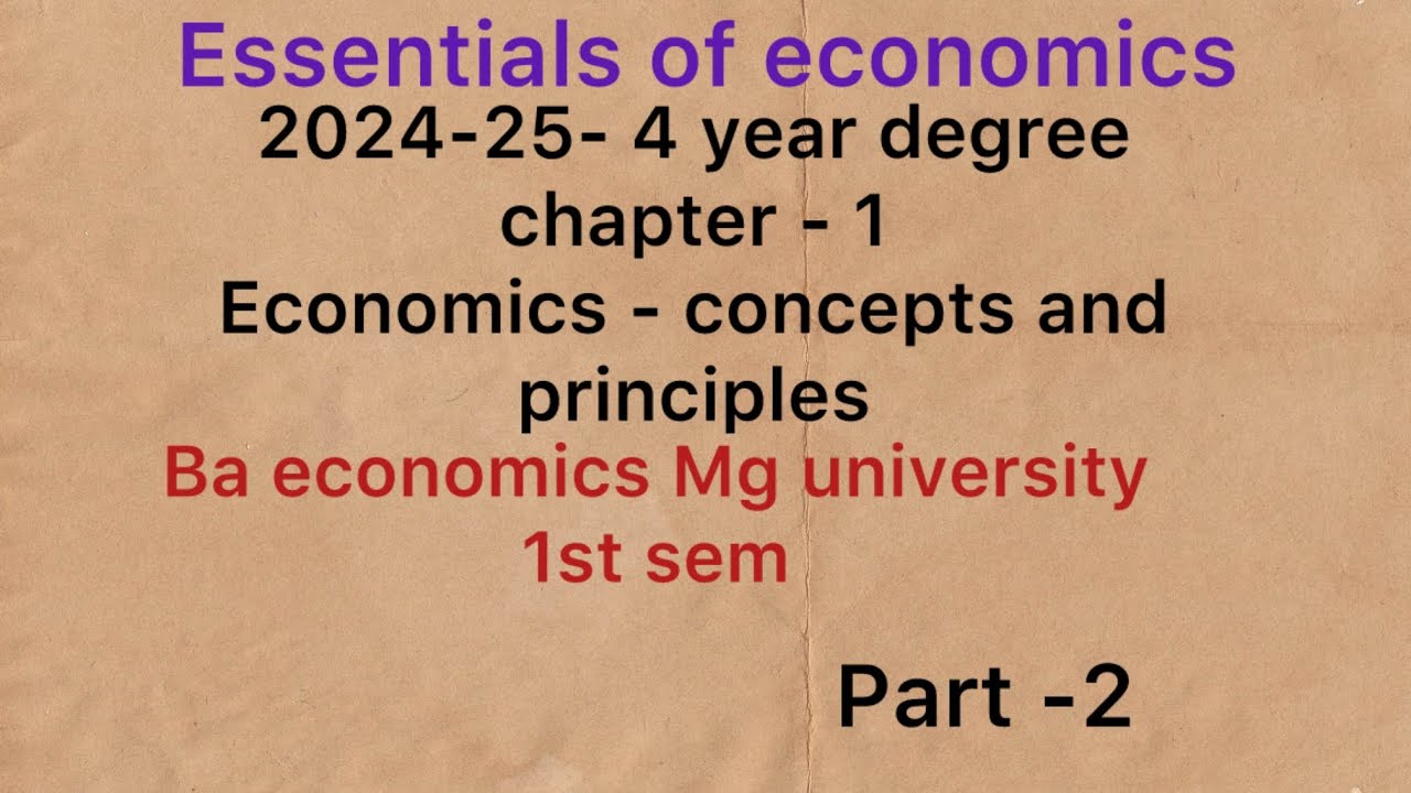1st sem/mg university/ essentials of economics / ba economics module-1 / 4 year degree/ part-2