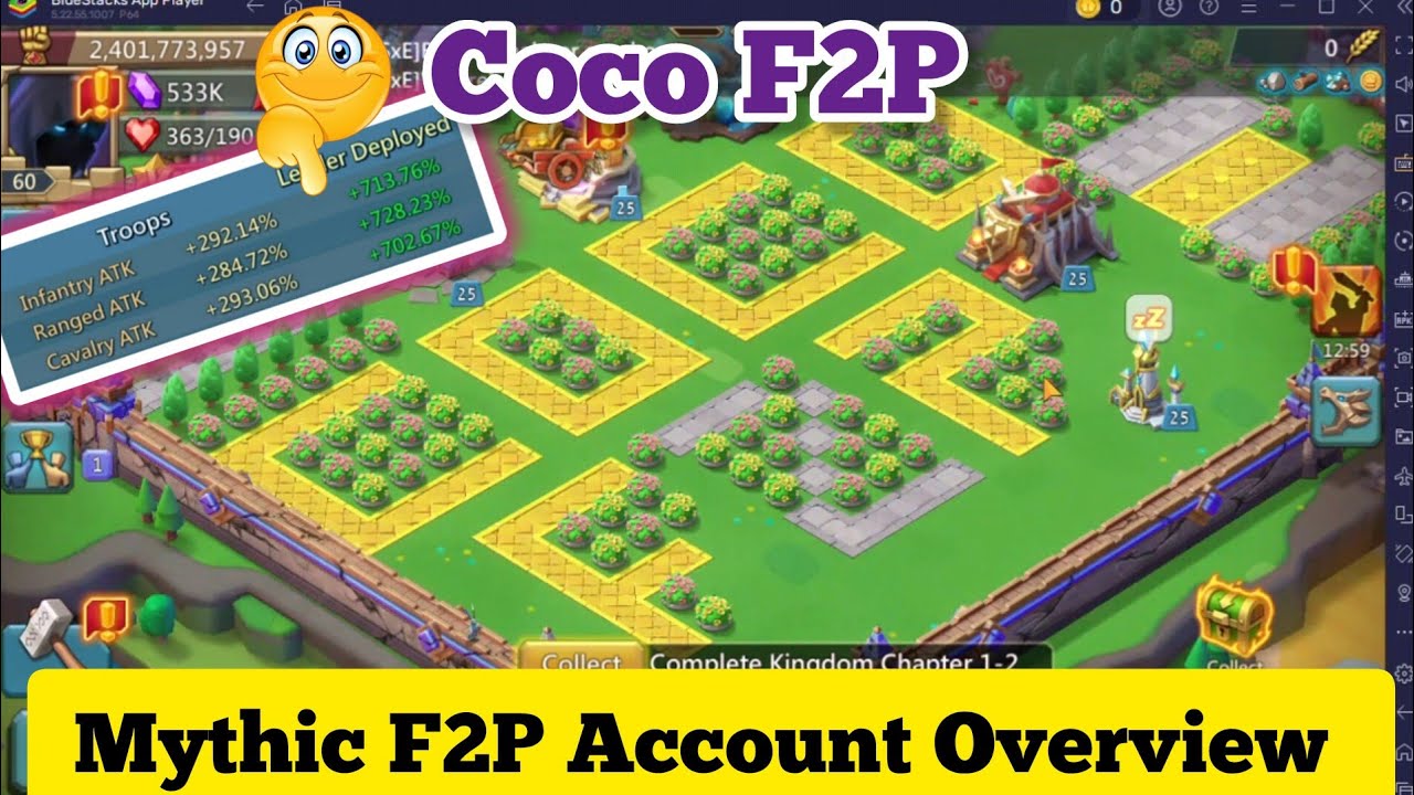 Coco F2P Legendary F2P Account Overview Insane Stats || Lords Mobile
