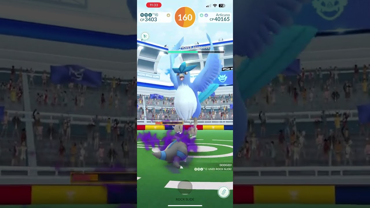 Articuno Solo (Frost Breath/Icy Wind), Partly Cloudy Weather