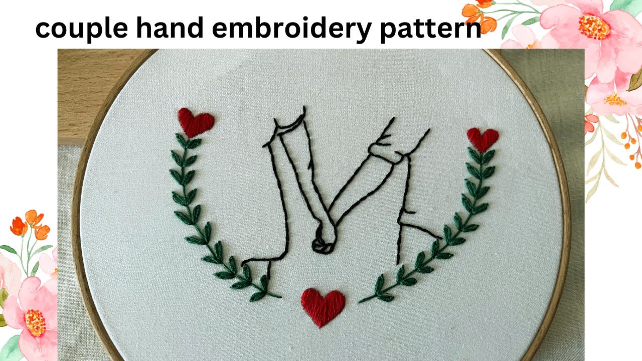 Couple love Embroidery pattern💖 | Embroidery for Begginers  | Satisfying embroidery