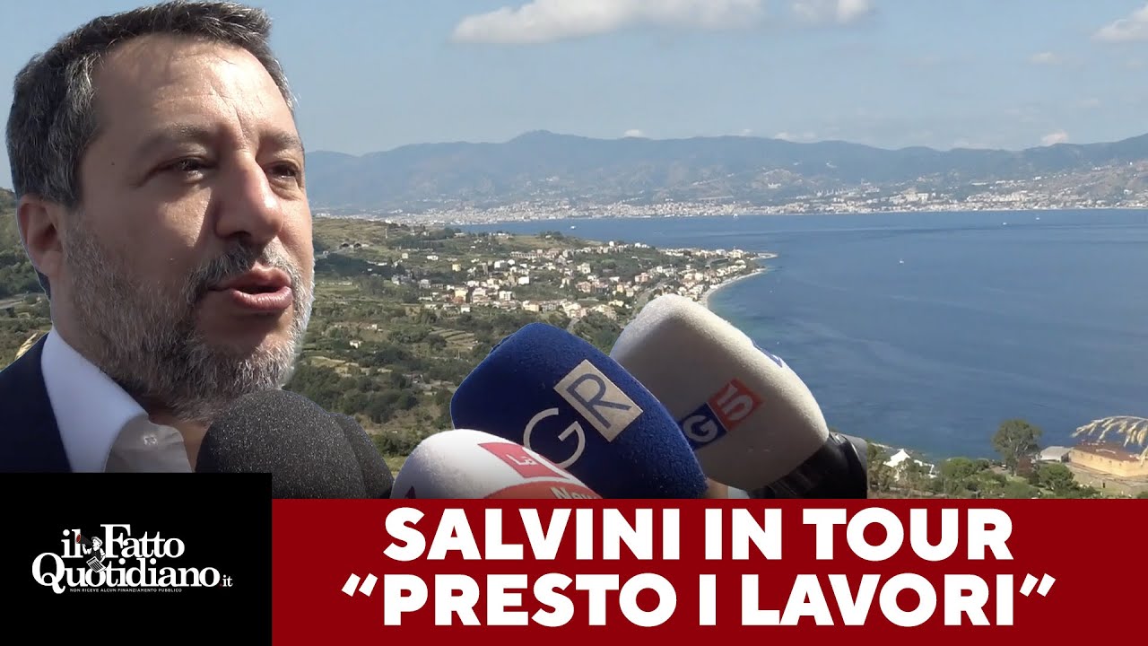 Prosegue il tour di Salvini per il Ponte sullo Stretto: “Dal prossimo settembre vedrete gli operai”