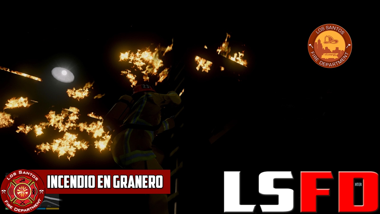 GTA 5 LSFD #1  BOMBERO DE LOS SANTOS | SE INCENDIA EL GRANERO! | TheAxelGamer