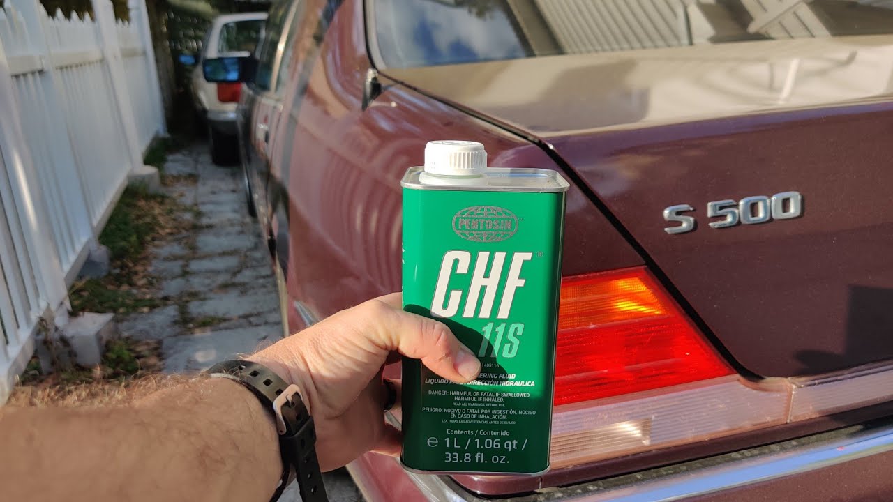 Mercedes w140 adding  power steering and hydraulic shock fluid Pentosin CHF 11S