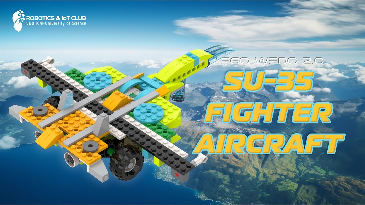 Su-35 fighter aircraft [two-motor] - Tiêm kích Su-35 [ 2 động cơ] | Lego Wedo 2.0