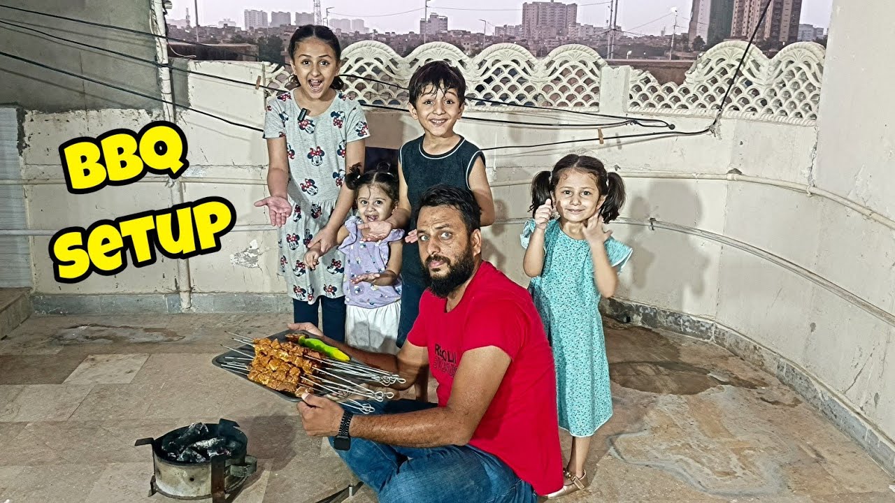 Nani ke purane ghar agay rukne😍😍chat pe BARBEQUE ka settup krlia🍢🍢🔥🔥