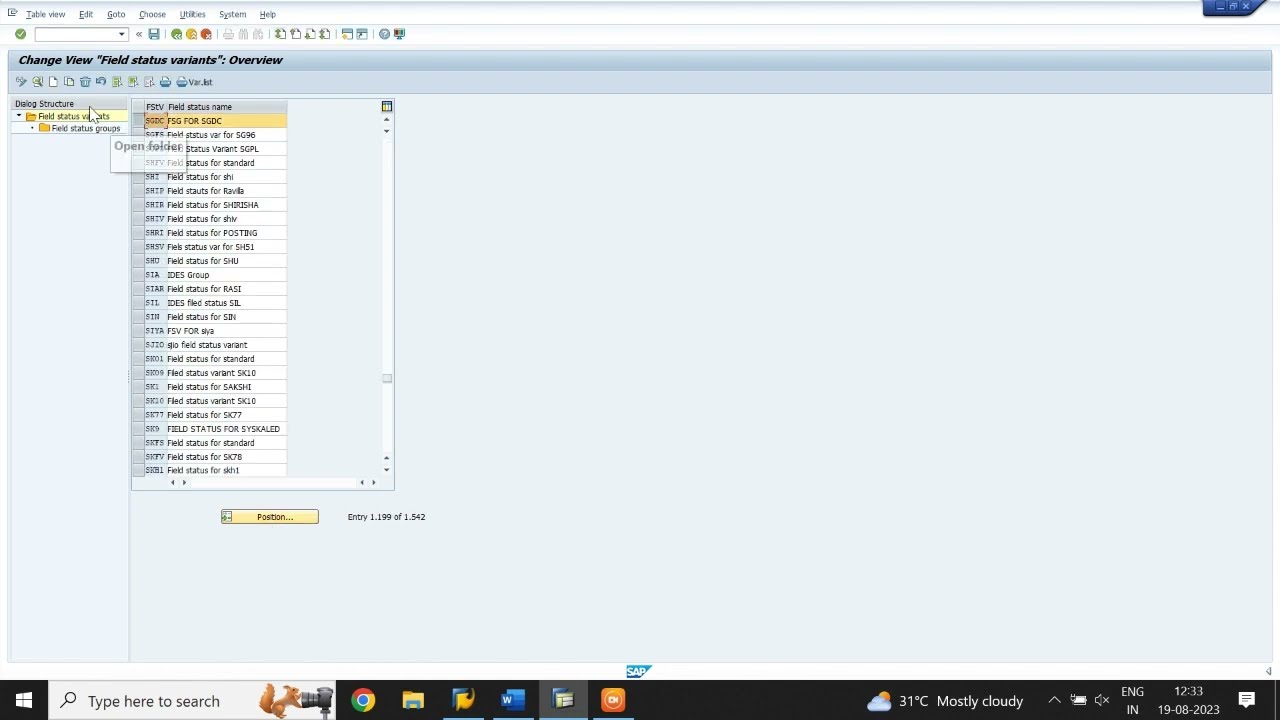 6 Define Field Status Variant and Assign To Company Code - OBC4/OBC5
