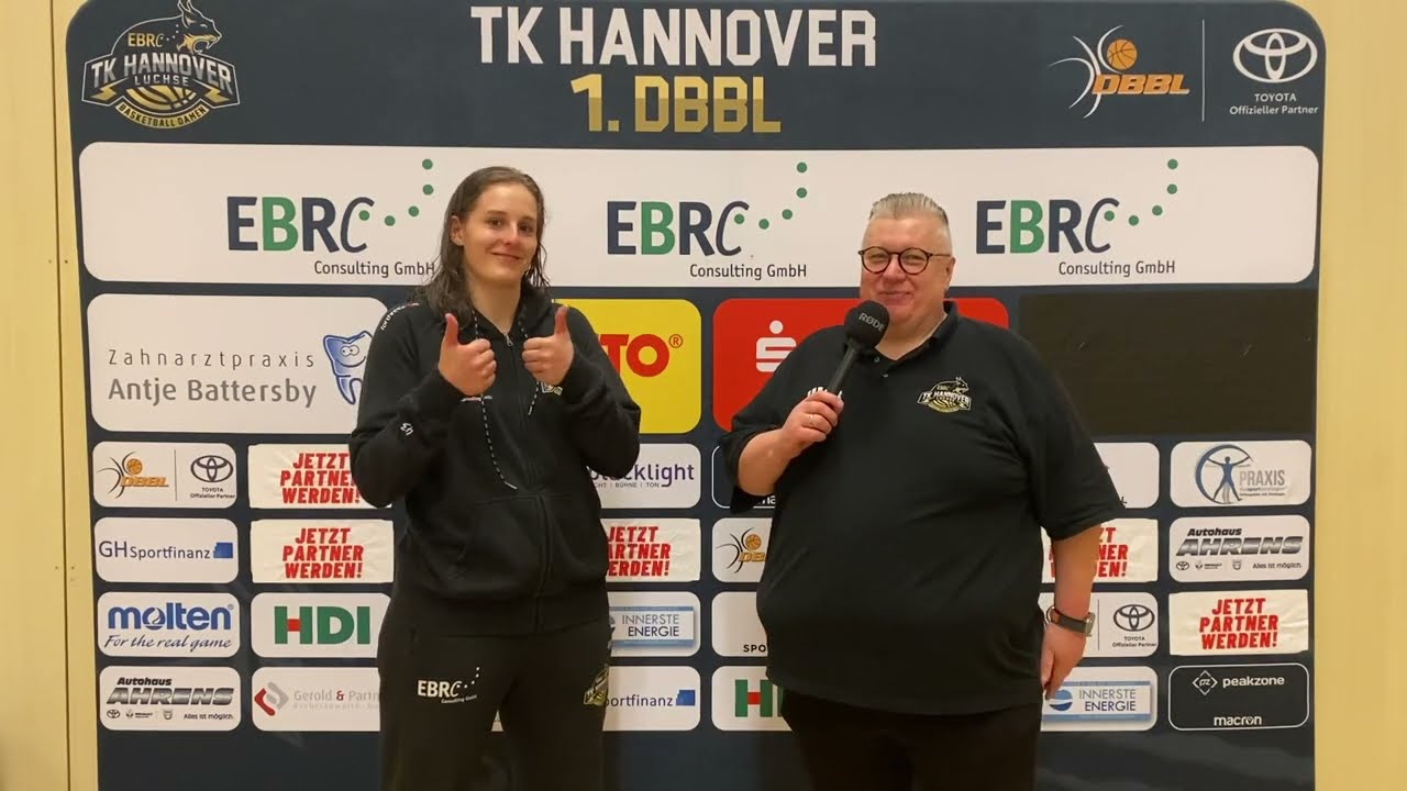 Sarah Polleros im Post Game Talk 🎤 TKH Luchse vs. GiroLive Panthers Osnabr&uuml;ck