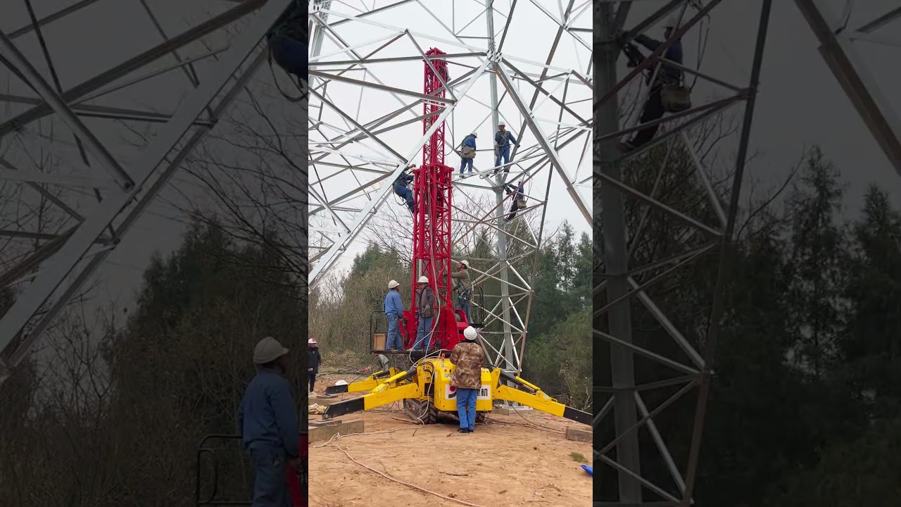 Tower assembly device#automobile #buildingstructure #mechanical