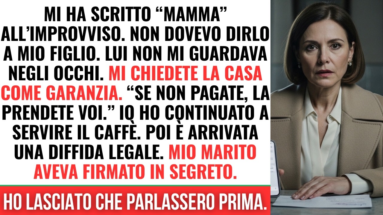 Mio figlio voleva la mia casa come garanzia… poi è arrivata una diffida e ho capito chi comandava
