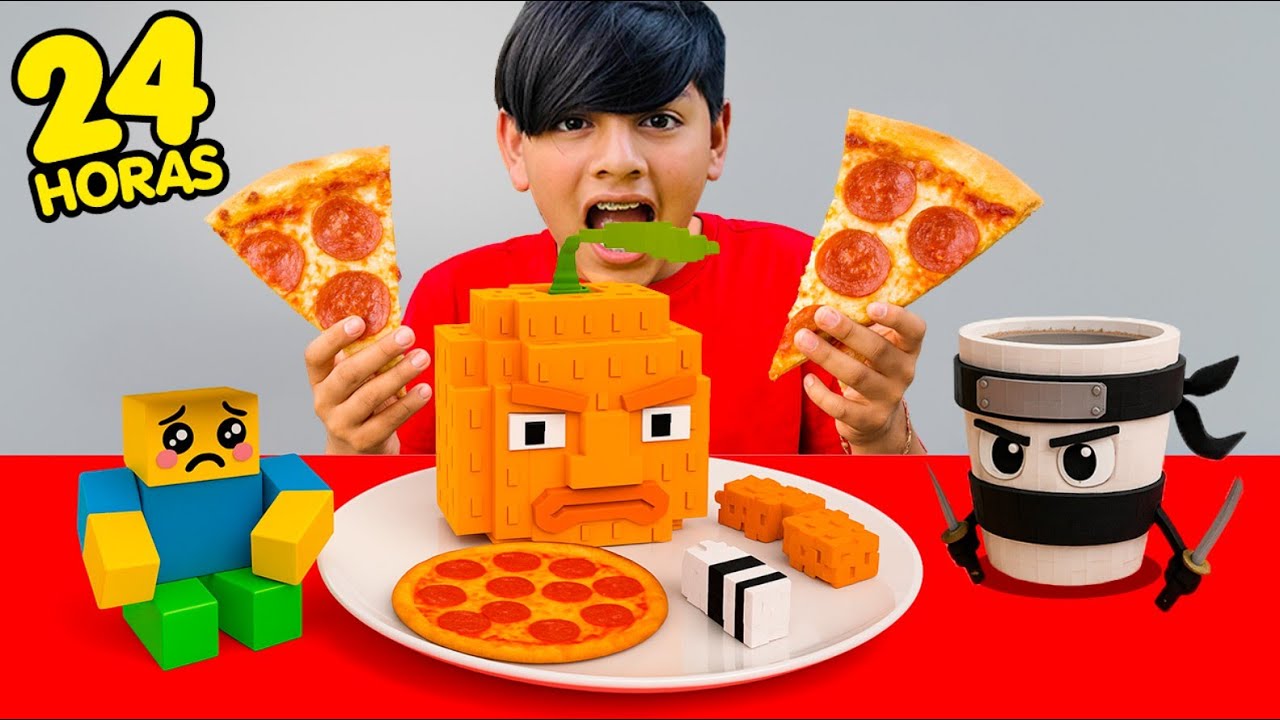 Sobreviví 24 Horas SOLO con COMIDA de Roba un Brainrot en la Vida Real!
