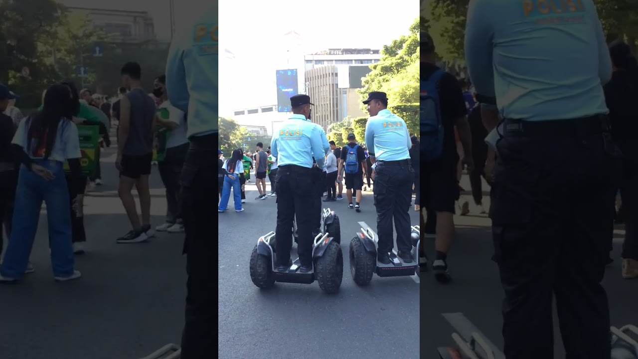 Polisi Pariwisata CFD Simpang Lima Pakai Segway, Keren!