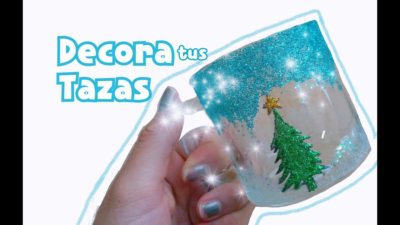 Decora tus tazas🎄con resina y glitter