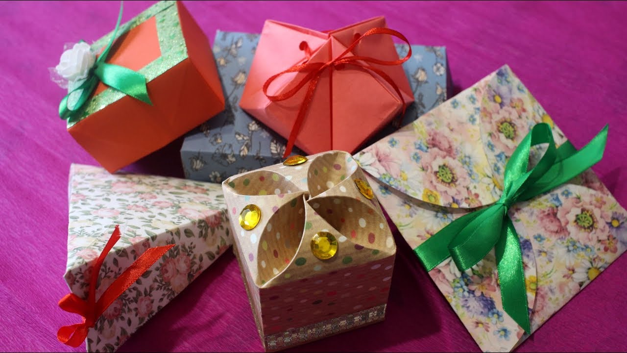 6 подарочных бокса своими руками. origami. 6 diy paper box.