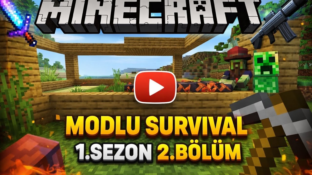 MİNECRAFT 1.SEZON 2.BÖLÜM MODLU SURVİVAL İĞRENÇ BÖCEKLER🤢🤢🤢