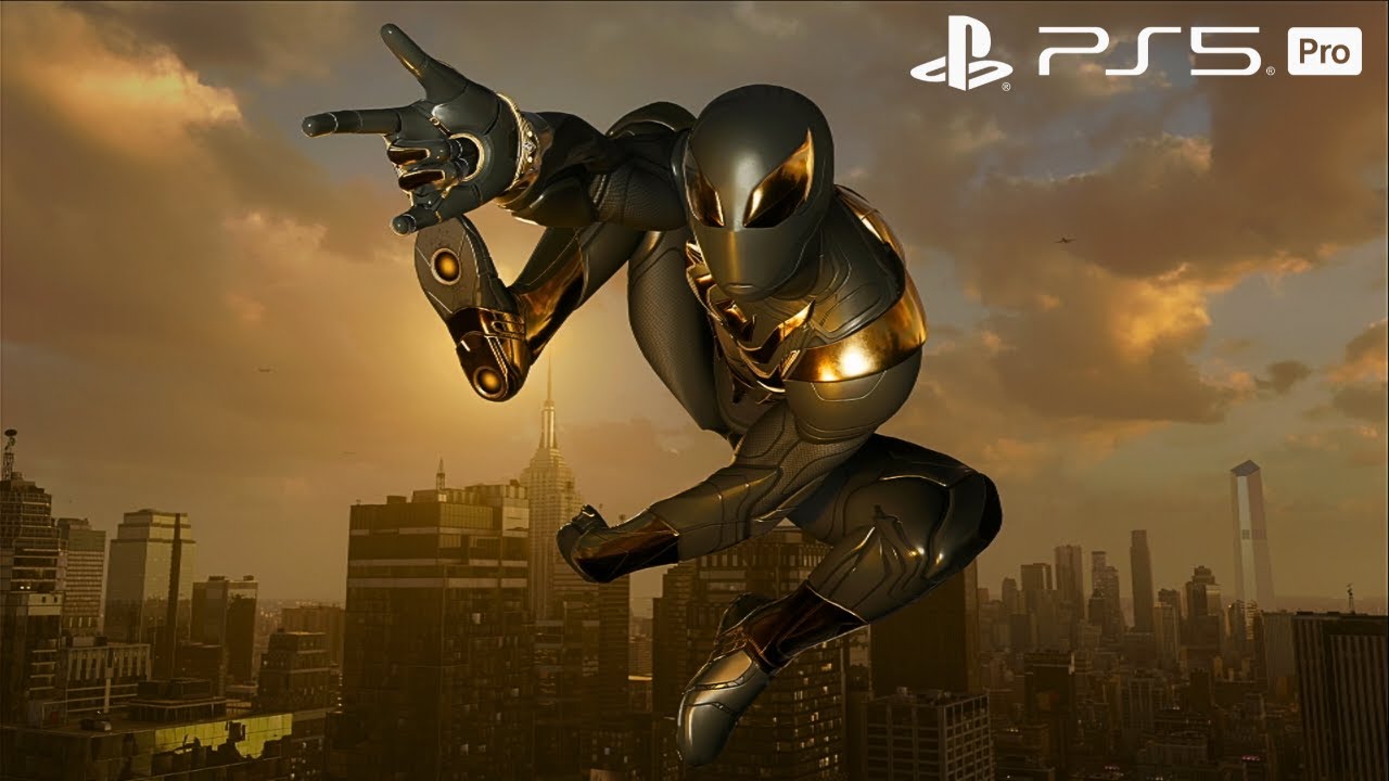 Spider-Man 2 PS5 Pro | Golden Spider Suit Free Roam Gameplay