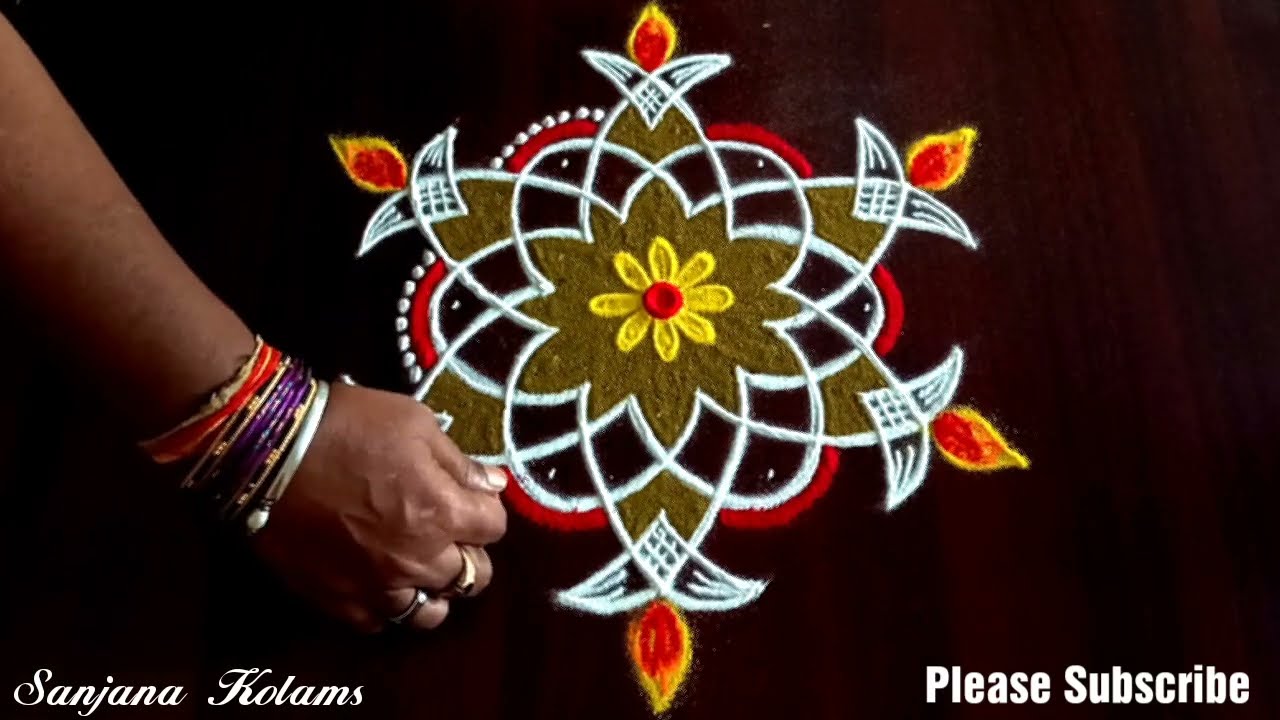 4140🌺Deepavali special easy Simple Beautiful and🌺Traditional KambiKolam🌺BegginersRangoli🌺Fridaymuggu